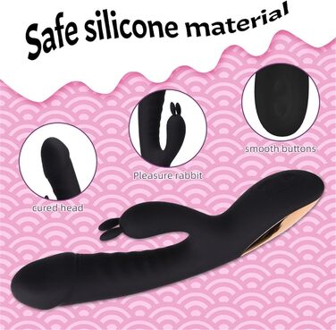 Вібратор силіконовий для G-точки, 10 режимів, нагрів, чорний - для жінок