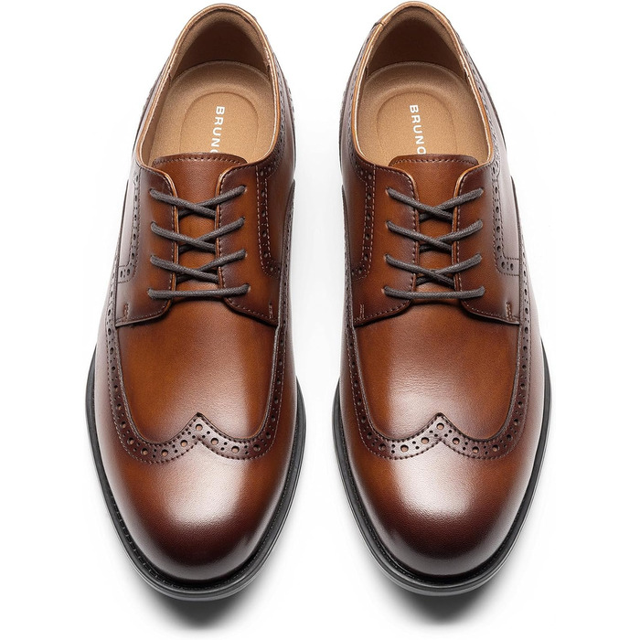 Чоловічі шкіряні туфлі Bruno Marc Brogue Wingtip світло-коричневого кольору, розмір 44 EU