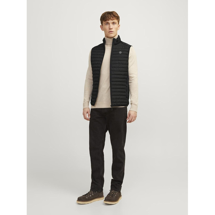 Чоловічий стібаний жилет Jack & Jones, чорний, розмір XL