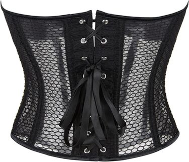 Топ-корсет жіночий у стилі Ренесанс з сітчастими вставками для вечірніх образів – на побачення, осінні луки. Милий топ-кроп для вечірки, клубу. Трапецієвидний топ з корсетним шнуруванням (#01-чорний, L)