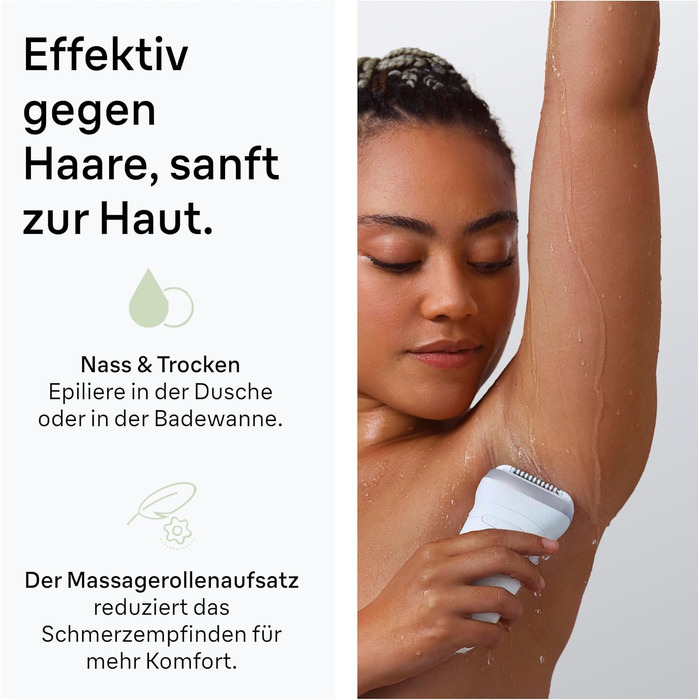 Епілятор Braun Silk-épil 7 7-011 для жінок, сріблястий: водонепроникний, для вологого та сухого використання, з бритвою та набором аксесуарів
