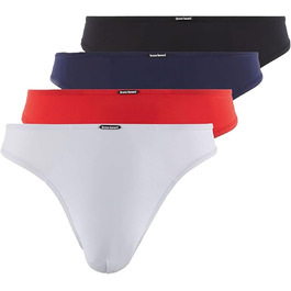 Труси чоловічі Bruno Banani 4 шт. - Мікрофібра, дихаюча тканина, низька посадка, чорний/темно-синій/червоний/білий