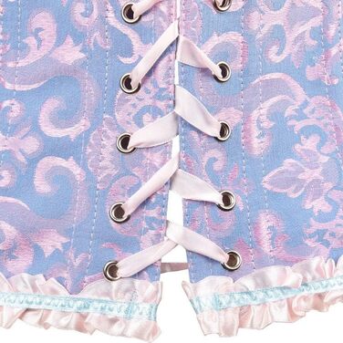 Кросет-корсаж для жінок з великою грудьми, бюстіє, топ-корсаж з атласу з квітковим принтом, 4XL, ліловий колір