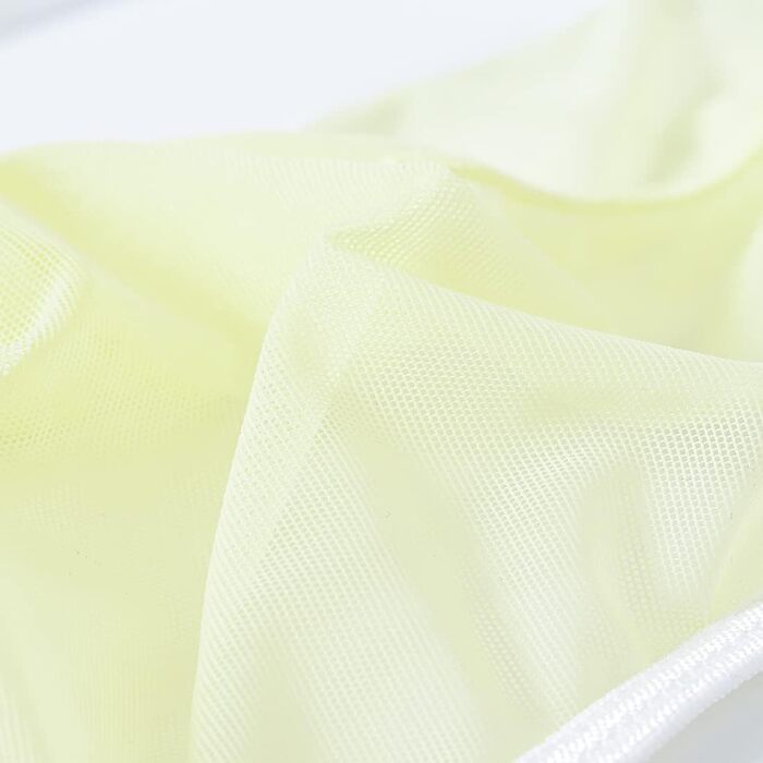 BIATWOWR Прозорі труси для чоловіків - сексуальна білизна з G-строки (жовтий, L)