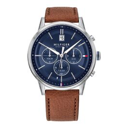Чоловічий кварцовий годинник Tommy Hilfiger з багатофункціональним циферблатом, ремінець зі сталі або шкіри, коричневий