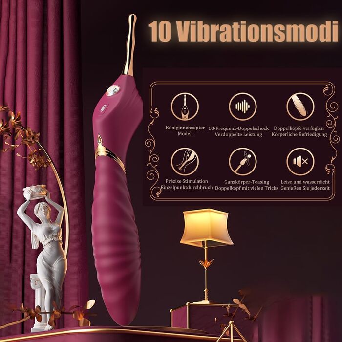 Вібратор для жінок Jpscor G Punkt з 10 режимами - подвійний, стимулятор клітора з 2 насадки, високочастотний вібратор для дорослих (жовтий)