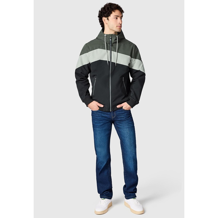 Чоловіча легка демісезонна куртка Ragwear Stewie Block: водонепроникна та дихаюча з капюшоном, колір Dark Olive, розмір S