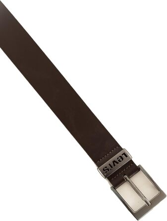 Шкіряний чоловічий ремінь Levi's з логотипом та пряжкою Harness Buckle, коричневий, розмір 80