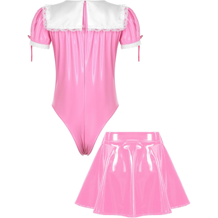 Костюм покоївки CHICTRY для чоловіків, чоловіча спідня білизна, косплей, рожевий (M)