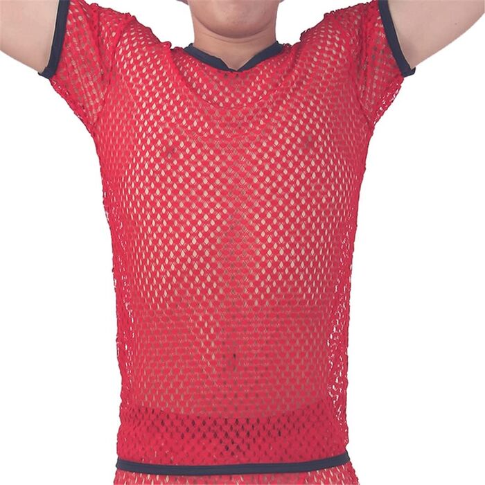 Футболка чоловіча літня сітчаста, короткий рукав, Slim Fit, дихаюча, для клубів та повсякденного носіння