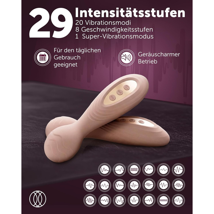 Vibrator Intima Soie для жінок – стимулятор клітора, масажний стержень. 8 інтенсивностей, 20 режимів, водонепроникний, пастельно-рожевий.