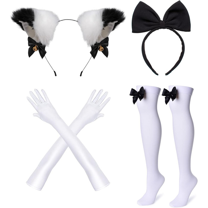 Костюм для косплею в стилі аніме Lolita, французька служниця, 6 предметів: спідниця, рукавички, головний убір, шкарпетки, XXL, блакитний