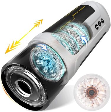 Електричний мастурбатор для чоловіків Sumeber – бездротовий кубок з 7 режимами, телескопічною та ротаційною функцією масажу, текстурована оболонка