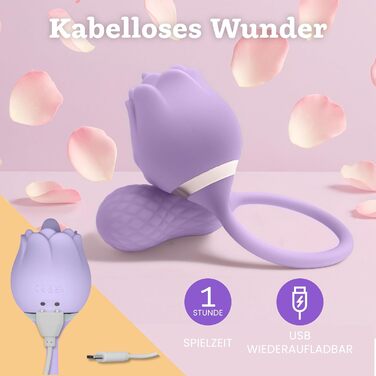 Вібратор-аналізатор Rosen від Oliver James - 10 режимів, водонепроникний, USB-зарядка (фіалковий)