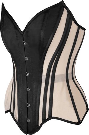 Корсет Daisy Corsets з м'якими кісточками Overbust, мереживо та атлас, кольори: бежевий, чорний, нюд. 4X