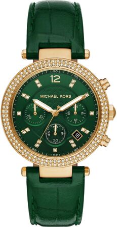 Жіночий годинник Michael Kors Parker кварцовий хронограф зі сталевим ремінцем, 39мм, зелений