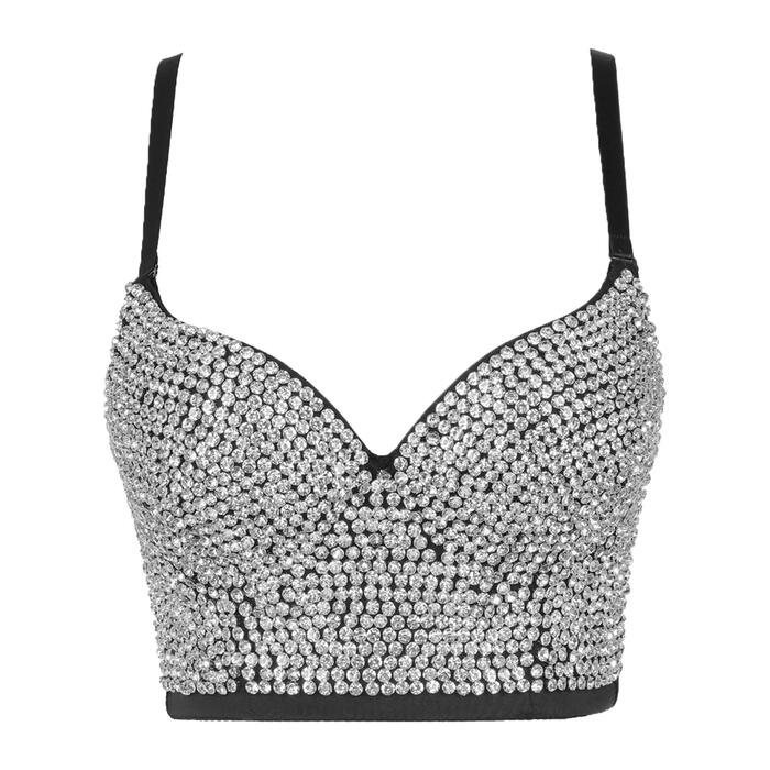 Жіночий корсет бюстгальтер-топ, слінг, кроп-топ, корсаж, обтислий жилет, срібний, XS