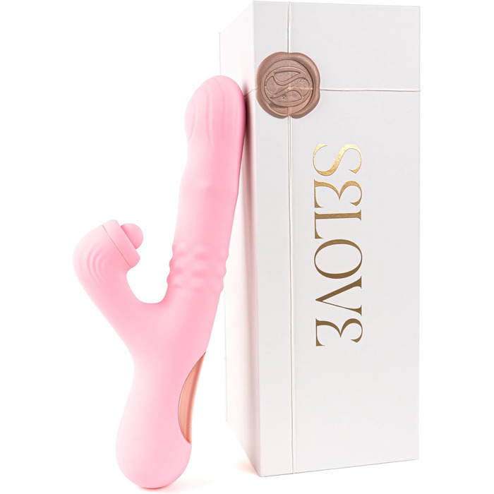 Вібратор для тіла SE LOVE Rabbit ComePlay, рожевий - подвійна стимуляція, перламутрові кульки