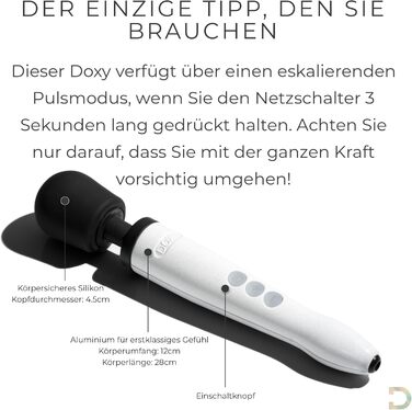 Вібратор для жінок Doxy: інтенсивна вібрація, перезаряджається, для дорослих