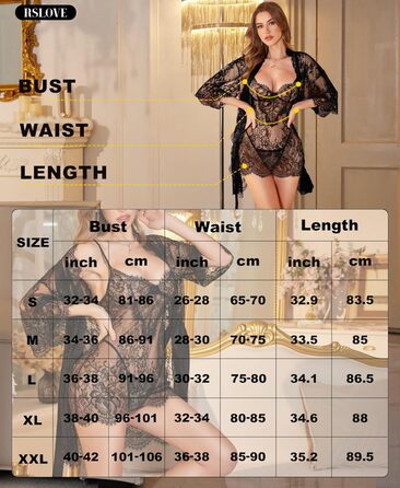 Комплект спідньої білизни RSLOVE: мереживний набір 3 частини (T-спинка, нічна сорочка, труси), чорний, розмір M