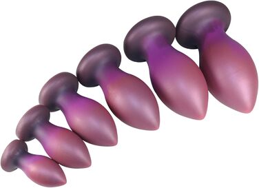 Силіконовий анальний плагін Youxclian: 6 розмірів, з присоскою, для стимуляції простати, аналплагін, анальні кульки, для чоловіків, жінок, пар (XL)