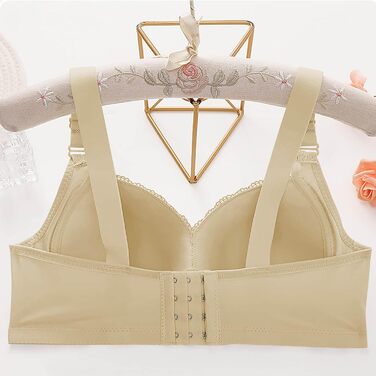 3er комплект бюстгальтерів без кісточок Push Up для великих грудей (90B) - чорний, бежевий, червоний