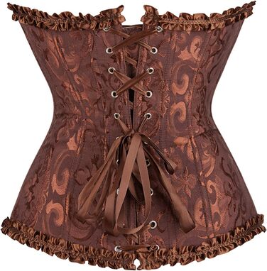 Корсет Daen Korsett для корекції фігури, бюстгальтер-корсеть, готичний стиль, шнурівка, бюстгальтер (Коричневий, S)