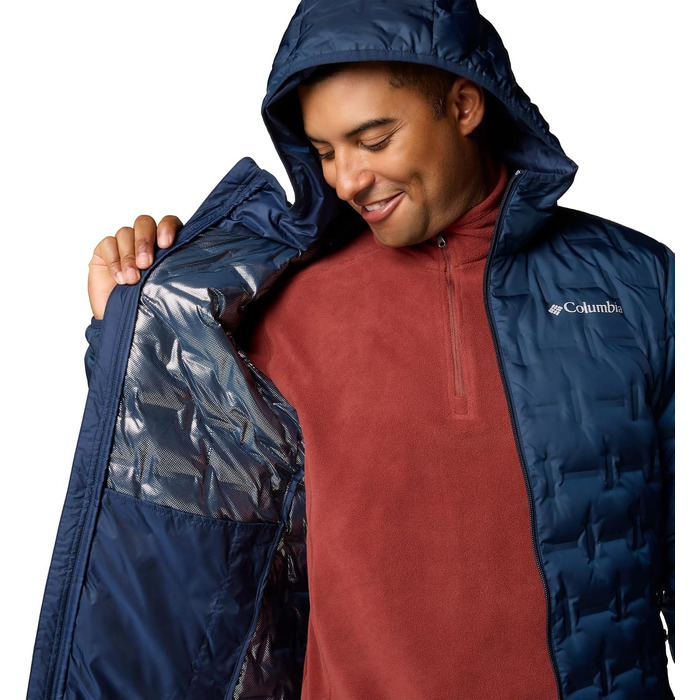 Чоловіча пухова куртка з капюшоном Columbia Delta Ridge™ II, темно-синя (Collegiate Navy), розмір L