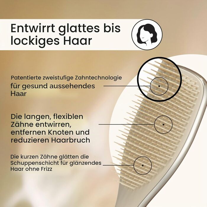 Щітка для волосся Tangle Teezer Ultimate Detangler для вологого та сухого волосся, розплутувальна, для всіх типів волосся, колір Champagne Gold