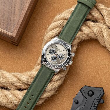 Шкіряний ремінець для годинника та смарт-годинника Vintage Elegant, швидкознімний, 20мм, темно-зелений (золотиста застібка)