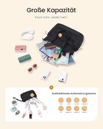 Жіноча сумка-шопер LOVEVOOK велика м'яка сумка (Puffer Bag) для роботи та ноутбука 15.6 дюймів, чорна (комплект 2 шт)