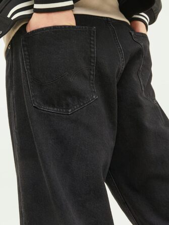 Чоловічі широкі джинси Jack & Jones JJIALEX Baggy Fit, чорний денім, 30W / 32L