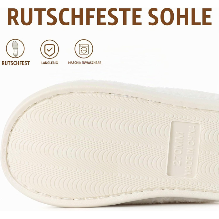 Жіночі м'які капці-сліпери Evshine з ефектом пам'яті (Memory Foam), закриті домашні тапочки, бежеві, розмір 39/39.5 EU