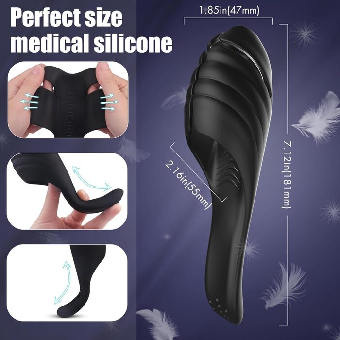 Мастурбатор для чоловіків ChicLSQ Penistrainer з 9 режимами вібрації, подвійний мотор, силікон