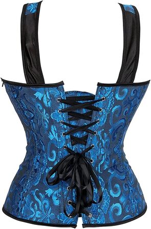 Корсет для фігури Grebrafan з підтримкою грудей, чорно-синій, розмір 28-30