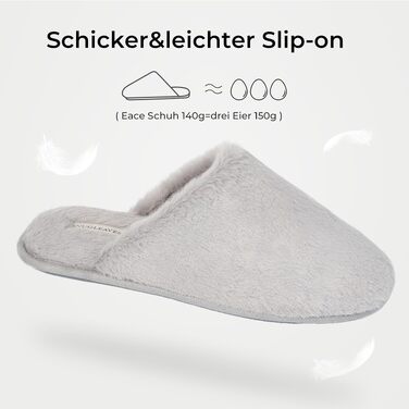 Жіночі домашні капці Snug Leaves з штучним хутром та ефектом пам'яті Memory Foam, сірі, розмір 38/39 EU