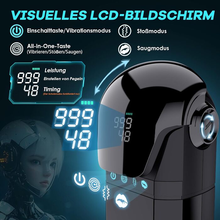 PRONFANS Мастурбатор для чоловіків з 9 режимами вібрації та стимуляції, 3D реалістична жіноча імітація, пеніс-насос, іграшка для дорослих