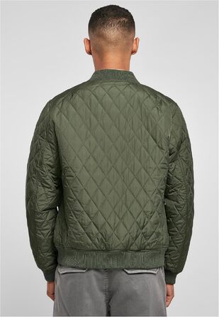 Чоловіча стібана куртка Urban Classics Diamond Quilt Jacket, оливкова, розмір 3XL
