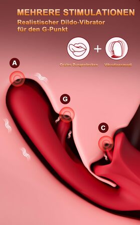 Вібратор для жінок G-Spot з 10 режимами стимуляції язичком, клітором та анального отвору - секс-іграшка для пар (RF14RD)
