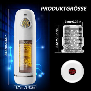 Електричний мастурбатор для чоловіків з 9 режимами та реалістичною вагіною. Іграшки для дорослих, білий/чорний колір