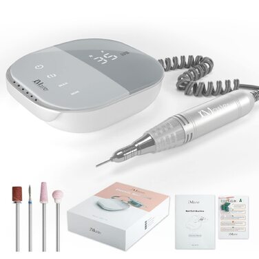 Професійний електричний апарат для манікюру та педикюру JCMaster TouchPro+ 35000 об/хв, набір для нарощування гелевих та акрилових нігтів з 4 фрезами та сенсорним керуванням