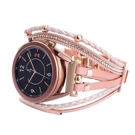 Шкіряний ремінець KONAFEI для Samsung Galaxy Watch 7/FE/6/5/4/3/Active 2, Classic (20мм), рожевий