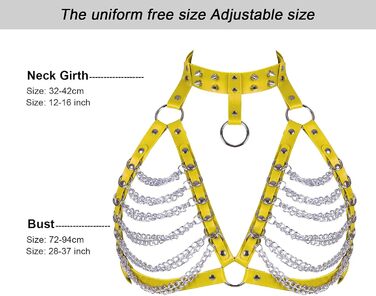 PETMHS Корсет з шкіри для жінок, повне покриття, шкіряний пояс, стиль панк готика (помаранчевий, жовтий)