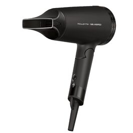 Компактний дорожній фен Rowenta x Karl Lagerfeld CV184L Express Style, чорний — складаний, ультралегкий, з функцією Glanz-Booster та Dual-Volt