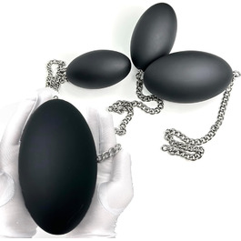 Анальний плагін Jixaxe з ланцюгом, анальні кулі, анальний ділдо, buttplug, великі анальні плагіни з гіпоалергенного силікону, секс-іграшка для жінок та чоловіків, 3 розміри S/M/L, анальні плагіни, секс-іграшки (M: Ø7,5cm)