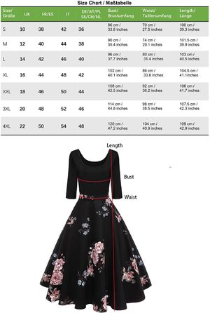 Сукня жіноча AXOE у стилі 60-х, Rockabilly, рукав 3/4, колір 4, розмір L