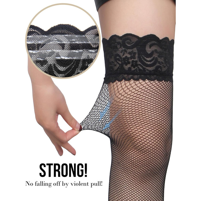 Сексуальний комплект спідньої білизни Ohyeahlady: широкий стрейчевий пояс-стрінг з мереживом, кліпсами та 4-ма стріжками. Великі розміри (3XL-4XL), чорний набір з пояса та панчіх.