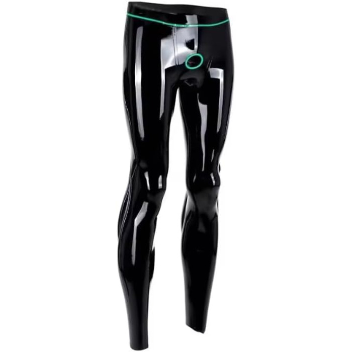 Чоловічі латексні лосини DDINGHOONQPODFR, облягаючі, з кільцями, персоналізовані, розмір XS-4XL, чорний XXL