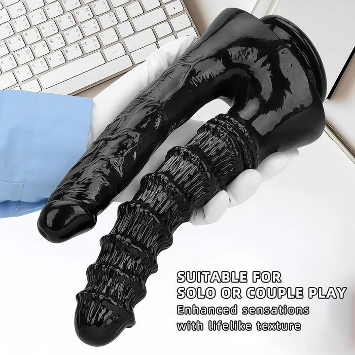 Двохсторонній секс-іграшка з ПВХ з сильним присоском для вагінального та анального використання - подвійний дилда для жінок та пар, фентезі