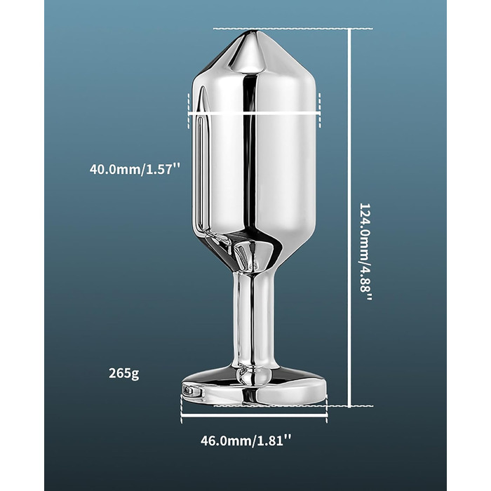Анальний плагін Linman Metall Konischer для жінок. 3 розміри, діамантовий цоколь. Холодна та гаряча стимуляція. SM-іграшка. Анальні розширювачі. (Синій)